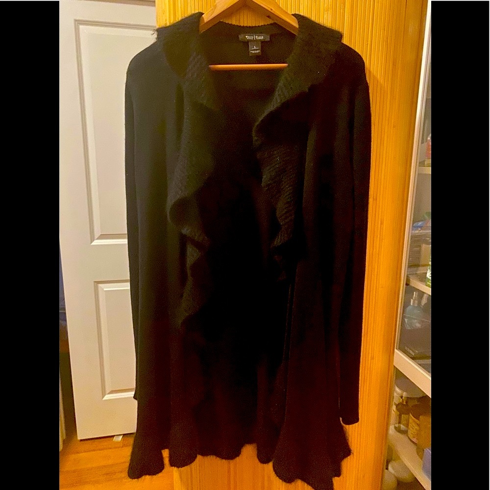 💐WHBM Angora Draped Ruffle Sweater L - Picture 2 of 5